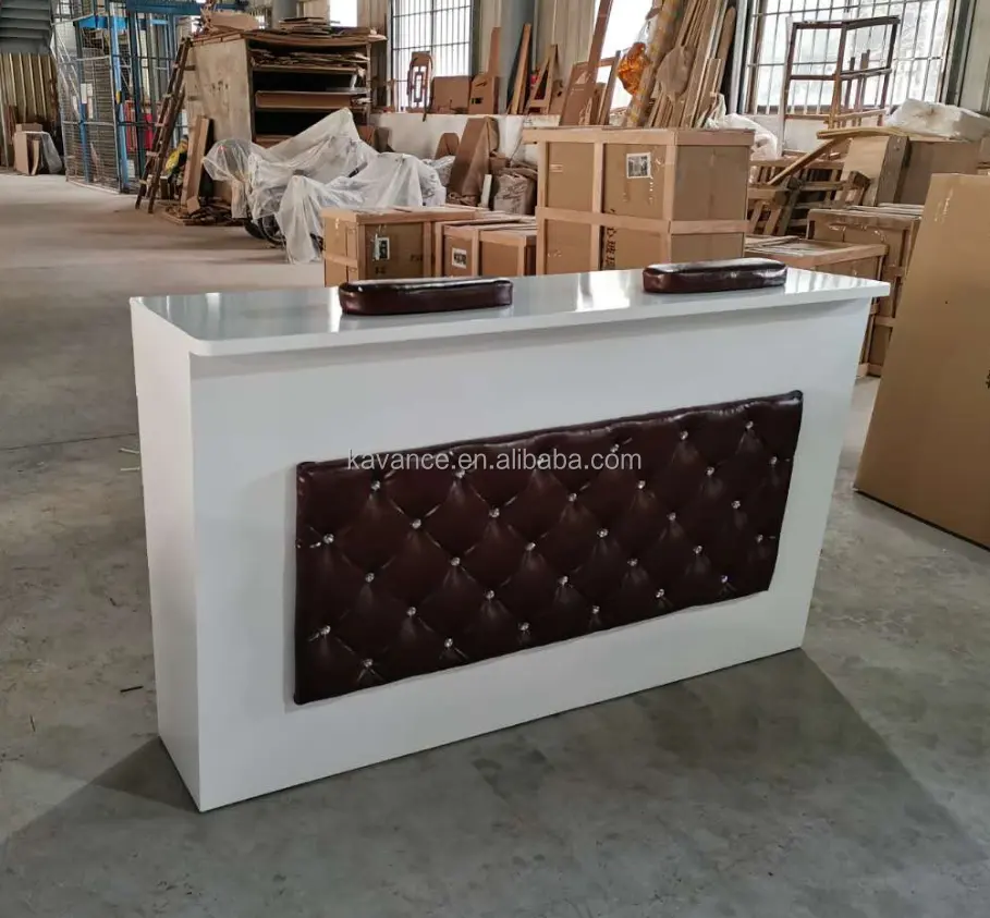 Furnitur Salon Mewah Gaya Modern Bar Kuku Tinggi Meja Manikur Putih Meja Kuku untuk Seni Kuku