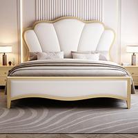 Cadre de lit en bois antique de qualité supérieure en noyer classique durable avec poteau, modèles de lits en bois bon marché