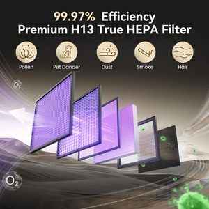 Filtre de remplacement <span class=keywords><strong>HEPA</strong></span> H13 et charbon actif <span class=keywords><strong>pour</strong></span> <span class=keywords><strong>purificateur</strong></span> <span class=keywords><strong>d</strong></span>'<span class=keywords><strong>air</strong></span> – Idéal contre les allergies, la fumée, les odeurs, la poussière et les squames <span class=keywords><strong>d</strong></span>'animaux – Offre spéciale - Product Image 4