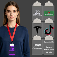 Badge d'identification personnalisé en acrylique LED pour personnel, événements, accès au travail, enregistrement et promotion