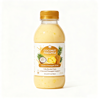 Haoxuan Fabrikası Hindistan Cevizi Ananas İçeceği Şişe Etiketleri Su Geçirmez Kendinden Yapışkanlı İçecek Etiketleri Özel Yapım