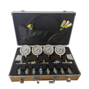 Fabricante Atacado Reparação Ferramentas Escavadeira Manômetro Quatro Gauges Nove Cabeças com Três-way Gold Pressure Testing Kit - Product Image 1