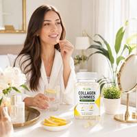 Compléments de collagène en gommes pour cheveux, peau et ongles, marque privée, saveur citron naturel, blanchiment de la peau avec biotine et vitamine C