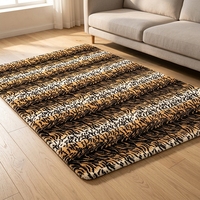 Tapis en fausse fourrure doux et moelleux, motif zèbre, pour salon, chambre, décoration intérieure, tapis de sol OEM