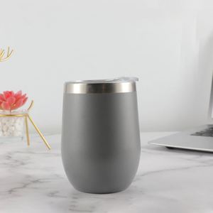 304 Food Safe Stainless Steel Interior Wine Cup With Lid 12Oz Stemless Modern Design <b>Christmas</b> <b>Gift</b> Idea ASM09 - Product Image 5
