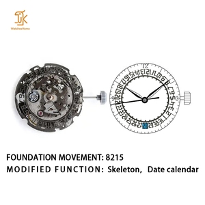 Movimiento de reloj de lujo YINBEI continuo Oem reloj negro personalizado automático japonés 8215 movimiento modificar - Product Image 3