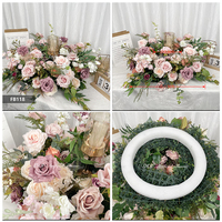Boule de fleurs artificielle de 60 cm, design Hortensia Rose Ranunculus, décoration de centre de table de mariage, grande boule de fleurs artificielles bleues et blanches