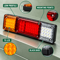 Feu arrière combiné HSSH 75 LED 12V 24V Stop Clignotant Marche arrière pour Camion Remorque