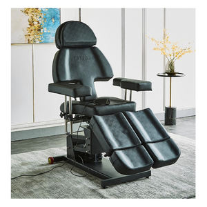 Camilla de Masaje Multifuncional con Base Eléctrica Ajustable de Cuero Negro, Estilo Moderno, Gravedad Cero, Vibración y Función de Spa - Product Image 1