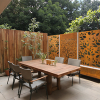 Paneles de Cercado de Acero Corten Cortados con Láser, Estilo Moderno Australiano, Biombos Decorativos para Exteriores, Separadores de Jardín de Acero Rústico