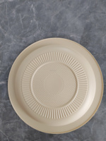 Assiette en papier ronde classique durable de 10 "en fibre végétale naturelle verte compostable et conviviale pour les fêtes en bambou