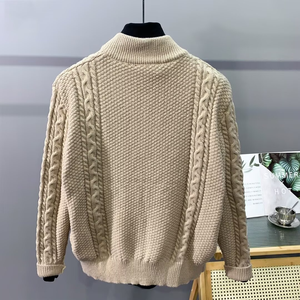 Suéter Cárdigan <span class=keywords><strong>de</strong></span> <span class=keywords><strong>Punto</strong></span> Personalizado para Hombre, Estilo Casual, Holgado, <span class=keywords><strong>de</strong></span> Color Sólido, con Patrón Jacquard - Product Image 3