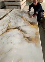 Panneau mural en PVC flexible brillant et coloré effet marbre, 1220x2440, écologique, ignifuge, imperméable, service de découpe