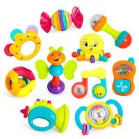 10 Pcs High Quality Colorful Baby Toy Rattles and Mobile Phone with Cute Cartoon Animal Newborn Baby Gift Early Educational Toys