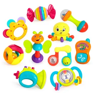 10 Pcs उच्च गुणवत्ता रंगीन बच्चे खिलौना झुनझुने और मोबाइल फोन के साथ प्यारा कार्टून पशु नवजात बच्चे को उपहार जल्दी शैक्षिक खिलौने