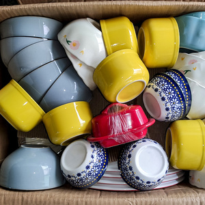 จานถ้วยเซรามิกพอร์ซเลนแบบผสมสีเคลือบขนาดหนึ่งตันโรงงานจำนวนมาก - Product Image 6