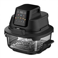 Friteuse à air portable 1600W pour des aliments croustillants, double panier en verre, capacité 1,8-4,5L, contrôle numérique, design compact, usage domestique