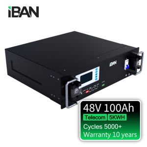 Batterie au lithium LiFePO4 à décharge profonde personnalisée en gros 100A 48V 100Ah 5000 cycles IBAN POWER EBS 48100L pour station de télécommunications - Product Image 5