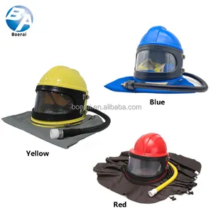 Blue Sand Blasting Helmet /portable Sandblasting Machine Sand Blasting Clothing