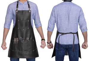 Unisex Faux Leather <b>Work</b> Coverall Multi Pocket <b>Waterproof</b> Adjustable Straps Durable Workshop Repair Maintenance Needle Detection - Product Image 3