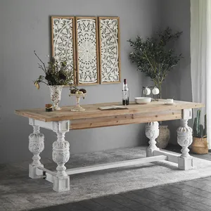 Fabrika nokta beyaz oturma odası retro pastoral tarzı eski dekoratif masa çay masası masif ahşap masa