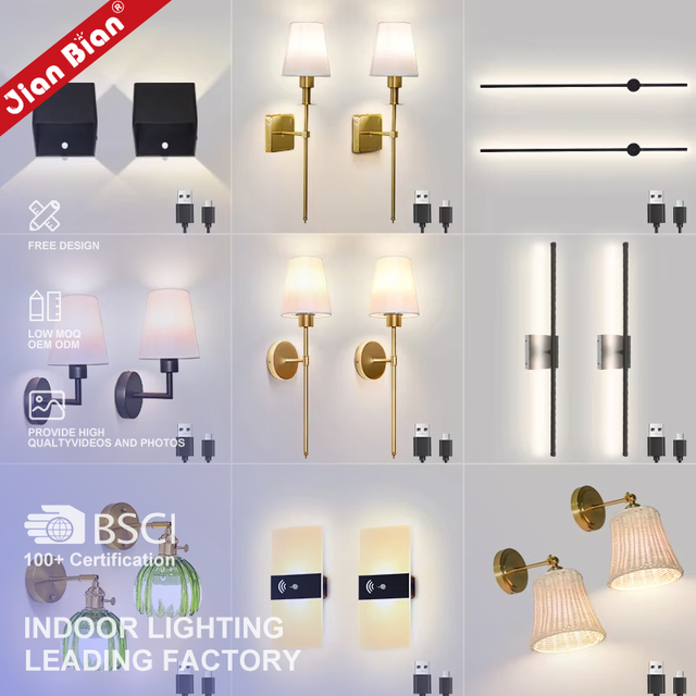 Whosale Minimalist Modern Nordic Rechargeable Magnetic Living Room Luxury Decor Bedside Led Battery Operated Outdoor Wall Light