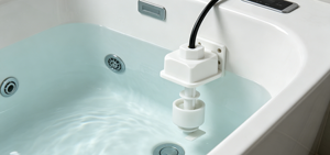 Capteur de niveau de liquide, interrupteur à flotteur en plastique blanc avec câble noir pour la détection de niveau élevé ou bas, capteur de niveau pour baignoire - Product Image 3