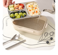 Boîte à lunch intelligente en acier inoxydable avec 3 compartiments, boîte à bento durable pour enfants en acier inoxydable