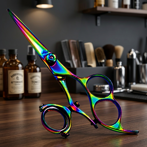 Tijeras de Peluquería Ergonómicas Giratorias para el Pulgar, Tijeras Profesionales para Cortar el Cabello, Tijeras de Peluquería de Primera Calidad de Acero Inoxidable con Mango Corto - Product Image 6