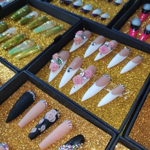 <span class=keywords><strong>Uñas</strong></span> acrílicas artificiales hechas a mano, nuevo diseño, <span class=keywords><strong>2022</strong></span> - Product Image 4