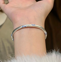 Bracelet en émail de style chinois en forme de gourde, motif floral tendance, en cuivre plaqué argent, empilable, décontracté, unisexe, cadeau, bijoux