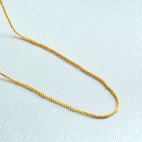 Kalung Wanita Cantik Berlapis Emas Aluvial, Warna Tahan Lama, Nuansa Mewah, Rantai Bambu Panjang Sebatas Tulang Selangka, Berlapis Emas, Tembaga Yiwu