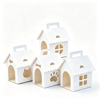 Hunde-Party-Geschenke Umweltfreundliche Starre Schachteln Weiße Rechteckige Kartonboxen mit Löchern und Griff Individuelles Logo Welpen Haustier