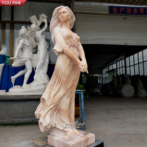 Statua <span class=keywords><strong>Scultura</strong></span> da Giardino in Pietra Naturale Scolpita a Mano di Donna <span class=keywords><strong>Greca</strong></span> Nuda Danzante - Product Image 5
