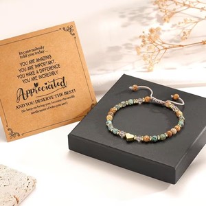 Bracciale in pietra naturale per donna - Regalo perfetto per esprimere amore e coraggio, bracciale a cuore per Natale e il Giorno del Ringraziamento - Product Image 5