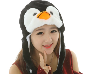 Gorro de invierno con orejera de felpa, capucha de Animal de dibujos animados, pingüino, Cosplay, promoción - Product Image 1