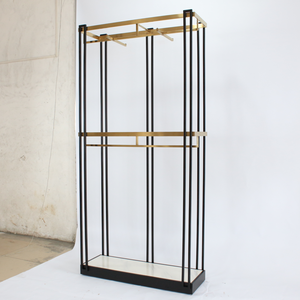 Boutique Meubles Peinture Présentoir Doré Stand <span class=keywords><strong>Pour</strong></span> Vêtements Métal <span class=keywords><strong>Chevalet</strong></span> Vêtements Rack Magasin Bras Vêtement - Product Image 2