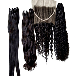 Extensions de cheveux naturels indiens Remy 100% humains, qualité double, ondulés, à clipser, couleur naturelle, livraison DHL - Product Image 1