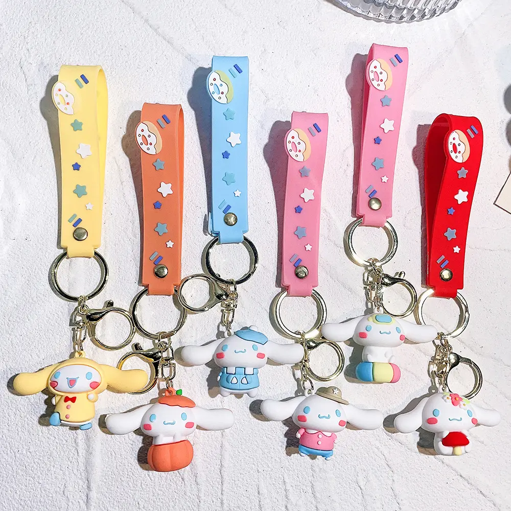 Kustom 3d 2d Anime Keychain Logo Tali Karet Kartun Liontin Boba Gantungan Kunci Charm Puffy Animasi Precio Gantungan Kunci Pvc Lembut