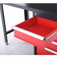 Banc de travail robuste en acier pour atelier avec panneau perforé pour suspendre des outils, des bacs de rangement, armoire intégrée à 4 tiroirs OEM OBM