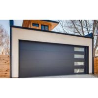 Portes de garage sectionnelles électriques automatiques sur mesure Panneaux de verre pleine vue à cadre en aluminium pour maisons résidentielles