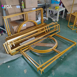 LEDA Modern Gold Wedding Decor Detachable <b>Frame</b> <b>Backdrop</b> Stand with Vertical Stripes for Stage Decoration Arch - Product Image 4