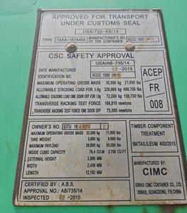 Conteneur sec High Cube 40HQ d'occasion de qualité supérieure, conteneur d'occasion 45G1 approuvé CSC pour le fret maritime mondial - Product Image 6