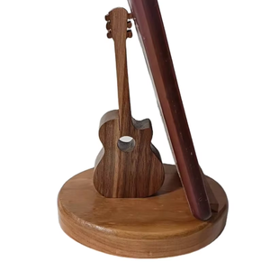 Supporto in <span class=keywords><strong>Legno</strong></span> JUNJI per Telefono e Tablet |   Opzioni di Forma Multiple (Chitarra/Pollo/Cane/Bicchiere da Vino) |   4 Tipi di <span class=keywords><strong>Legno</strong></span> Disponibili - Product Image 1