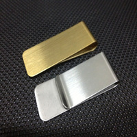 Dompet klip uang ramping berbahan stainless steel personalisasi, ukiran laser perak, hadiah vintage, tanpa penutup