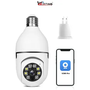 Wistino WiFi 2MP ampul kamera gu10 algılama hareket alarmı iki yönlü ses kapalı ampul kamera
