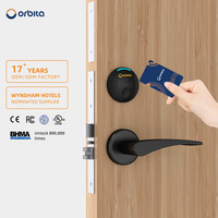 Serrure de porte d'hôtel à carte-clé Prousb M1, serrure intelligente à bouton électrique, serrure de porte d'hôtel à carte-clé RFID pour hôtels, porte en bois