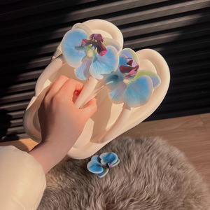 Sandalias de Playa Planas Antideslizantes con Diseño de Orquídea Mariposa, Tendencia en Instagram, para Mujer, Verano 2026 - Product Image 4
