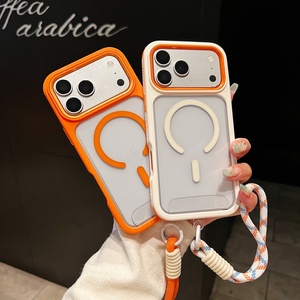 Coque de téléphone magnétique transparente de haute qualité pour iPhone 17 11 12 13 14 15 16 Pro Max avec cordon 2-en-1 détachable et antichoc - Product Image 3
