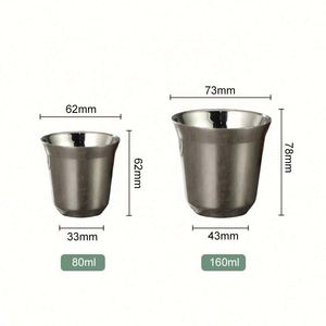 Cadeaux promotionnels - Tasses à café miniatures en acier inoxydable de 80 ml et 160 ml - Tasses isothermes à double paroi pour l'expresso et la bière - Product Image 4
